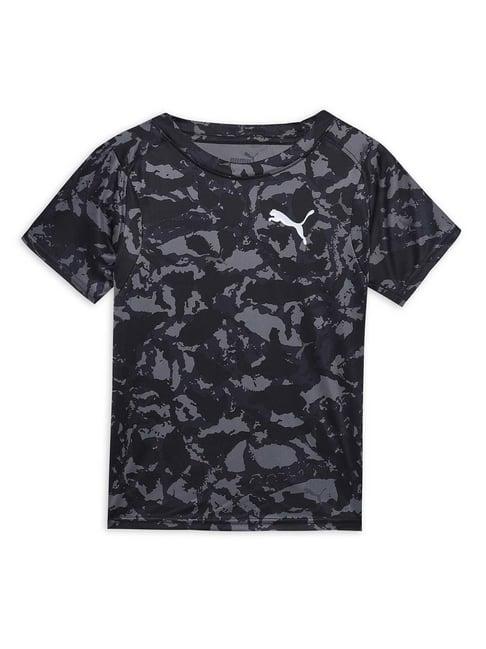 puma kids runtrain black printed t-shirt