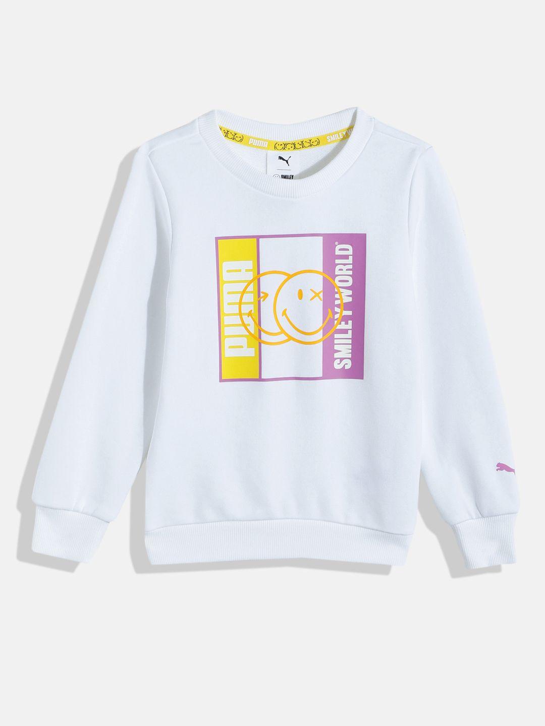 puma kids smiley world printed sweatshirt