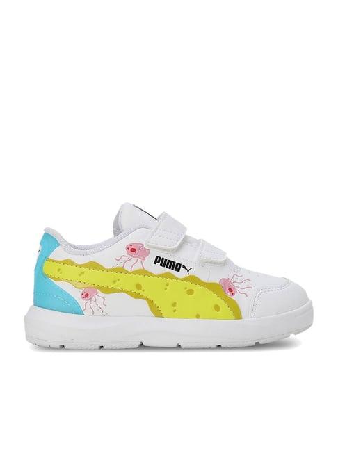 puma kids white & yellow casual sneakers