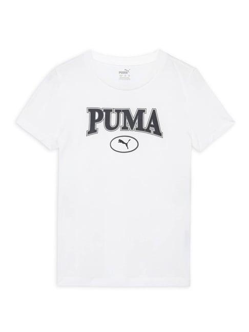 puma kids white graphic print t-shirt