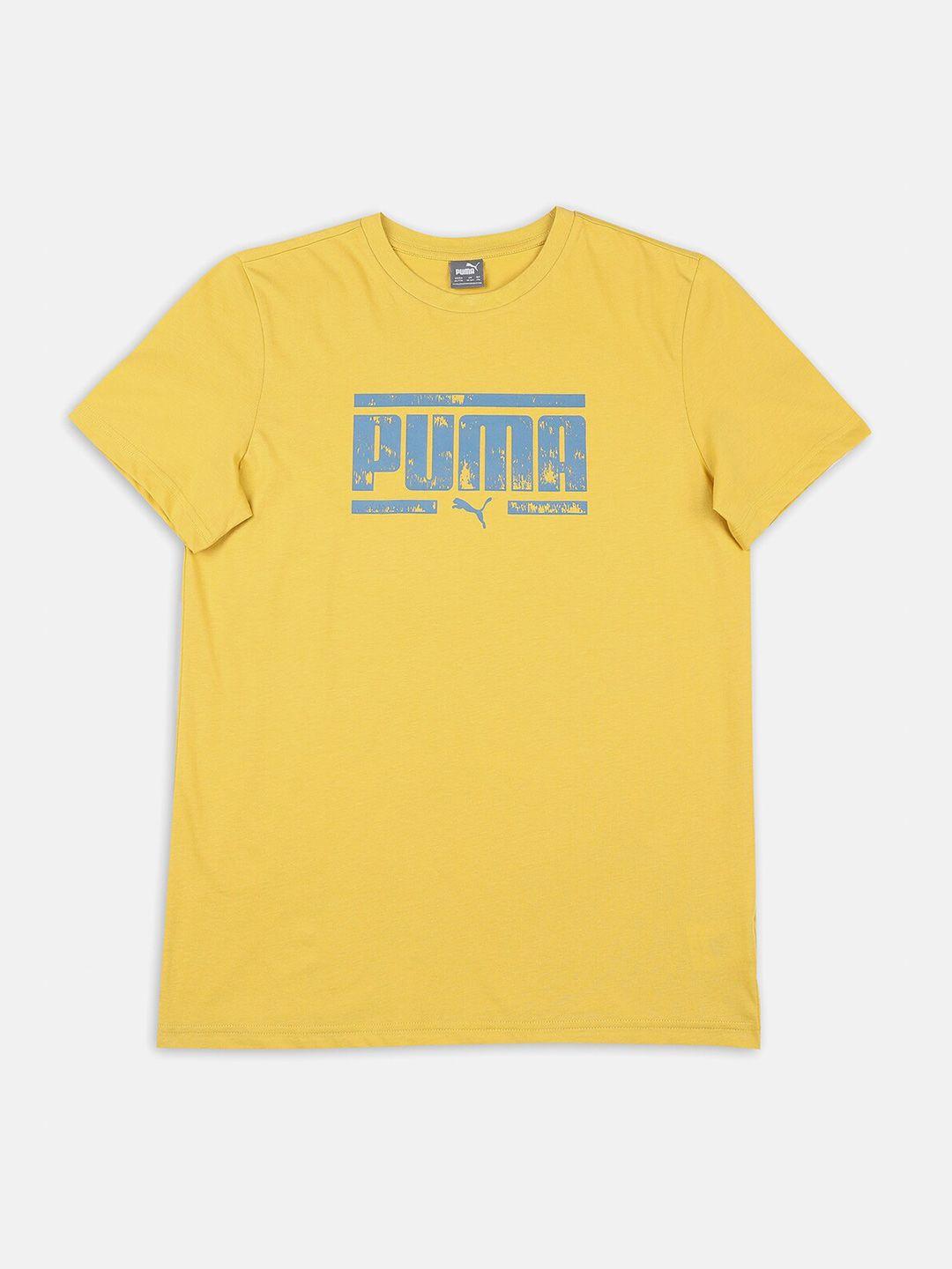 puma kids yellow graphic ll youth t-shirt