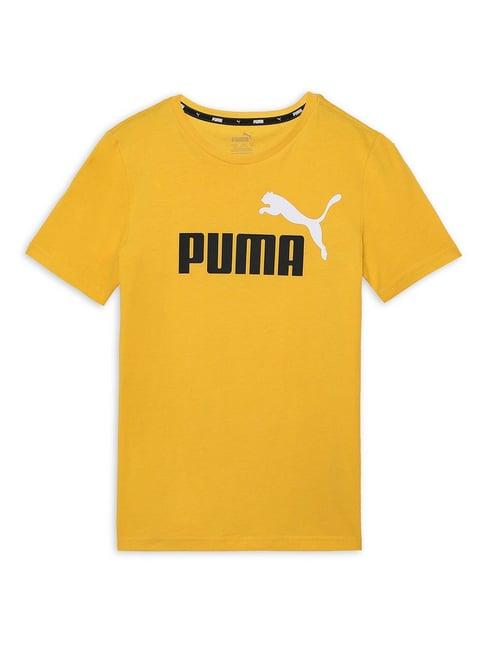 puma kids yellow printed t-shirt