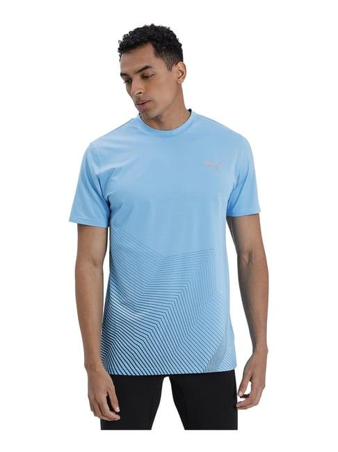 puma last lap graphic drycell blue regular fit sports t-shirt