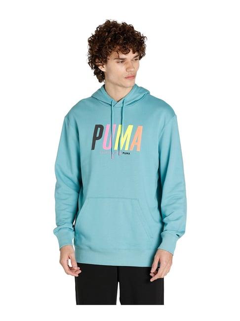 puma light blue hooded sweatshirt