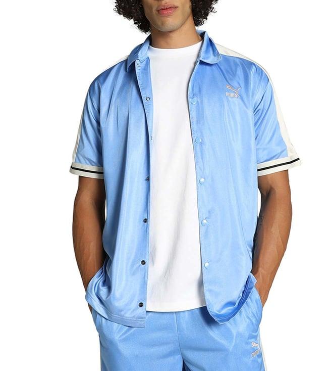 puma light blue t7 shooting relaxed fit shirt