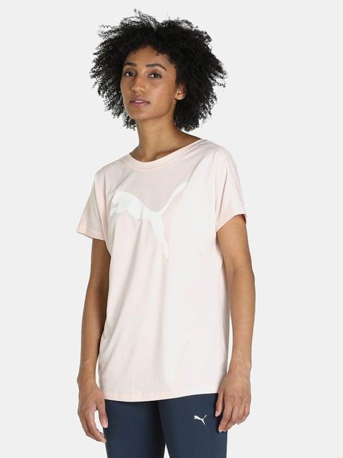 puma light pink printed t-shirt