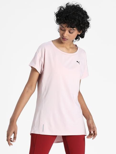 puma light pink round neck t-shirt