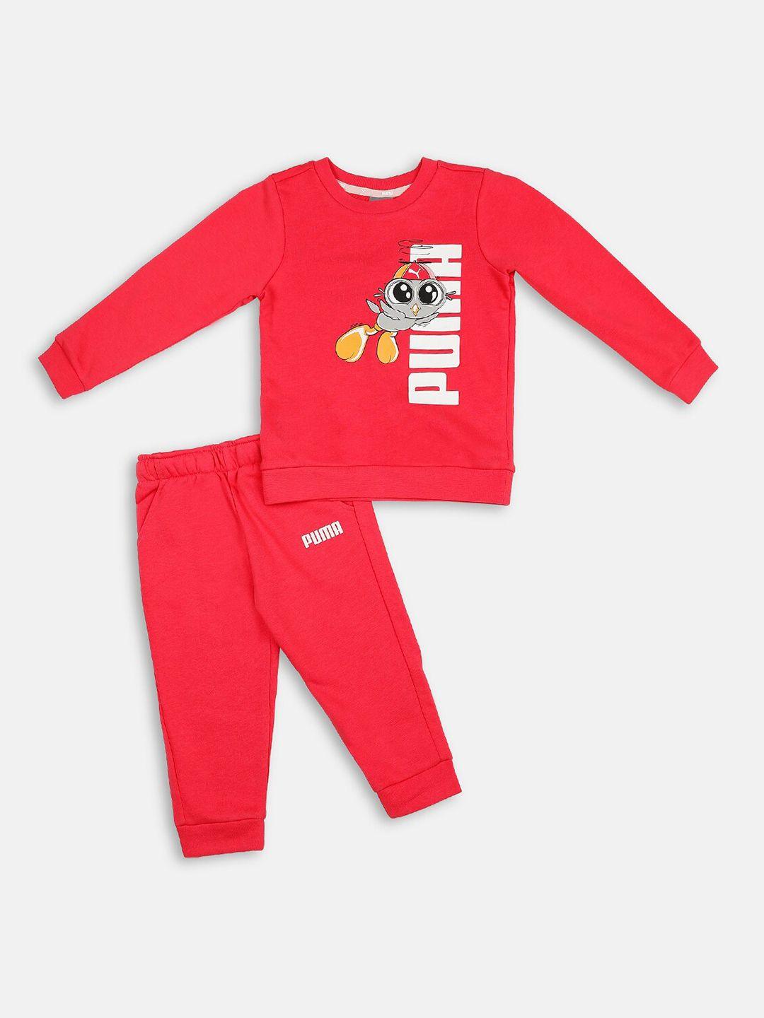 puma lil infant graphic-printed sweatshirt & joggers clothing set