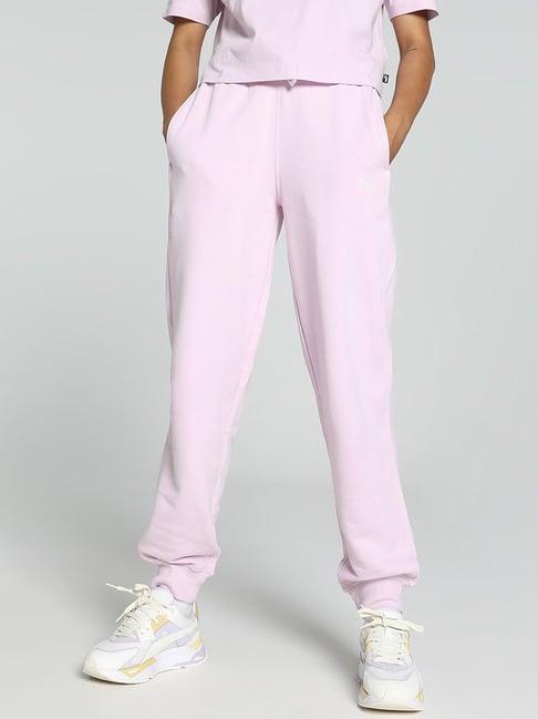 puma lilac cotton high rise sports joggers