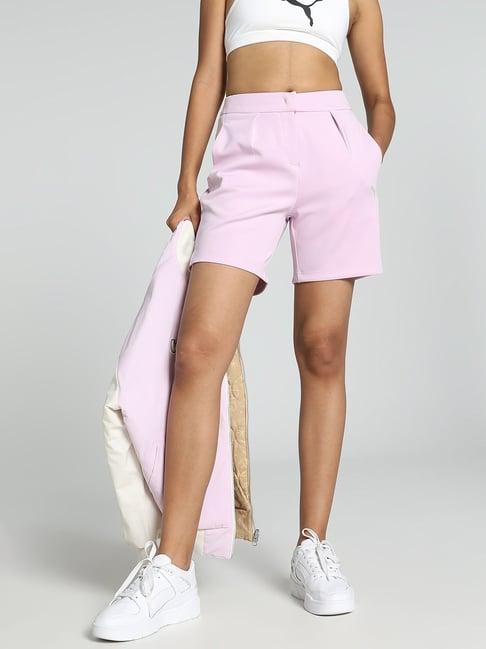 puma lilac striped shorts