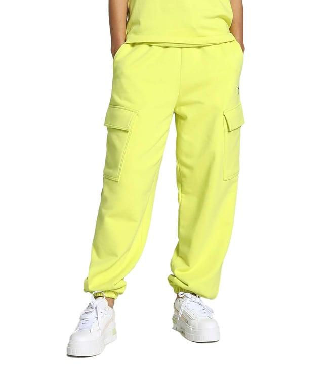 puma lime sheen relaxed fit joggers