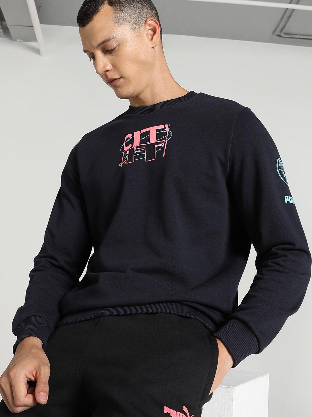 puma manchester city ftblcore printed cotton sweatshirt