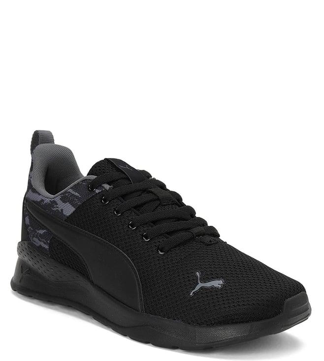 puma men's anzarun camo black sneakers