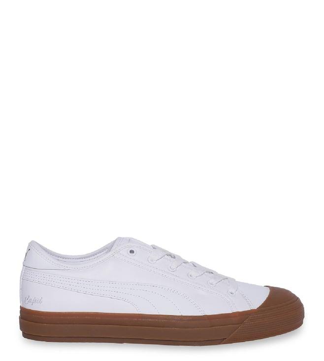 puma men's capri leather white sneakers