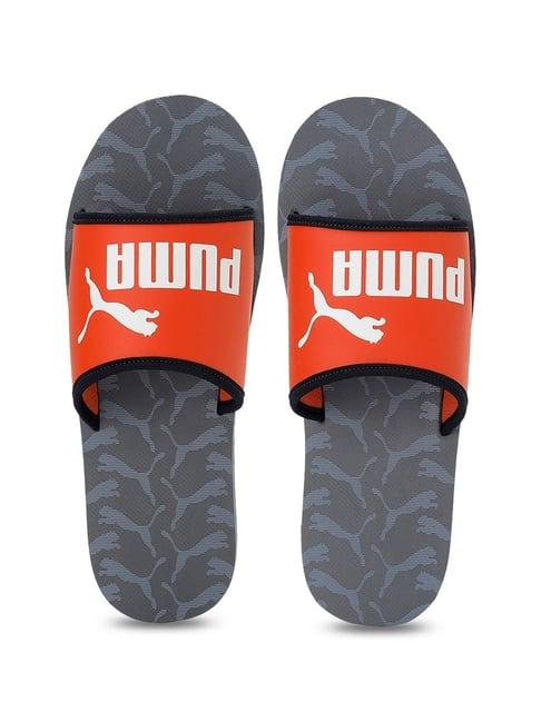 puma men's carty red slides