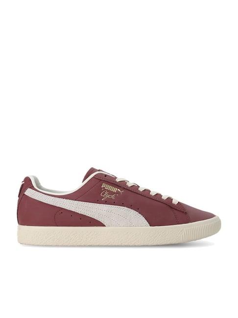 puma men's clyde base maroon casual sneakers