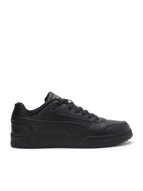 puma men's court shatter low black casual sneakers