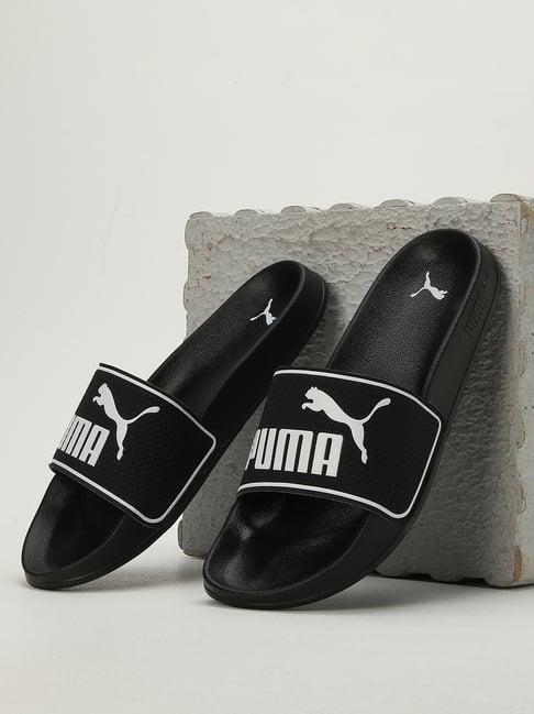 puma men's leadcat 2.0 black slides