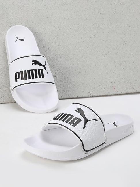 puma men's leadcat 2.0 white slides