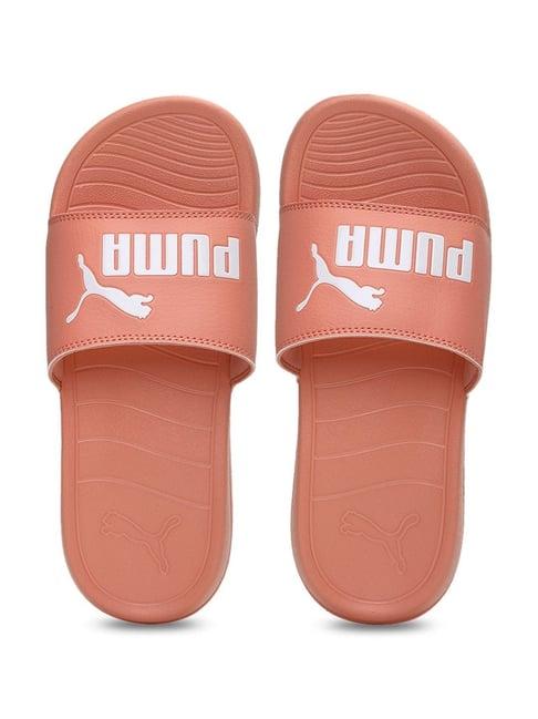 puma men's popcat 20 peach slides