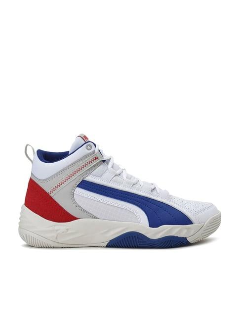 puma men's rebound future evo white ankle high sneakers