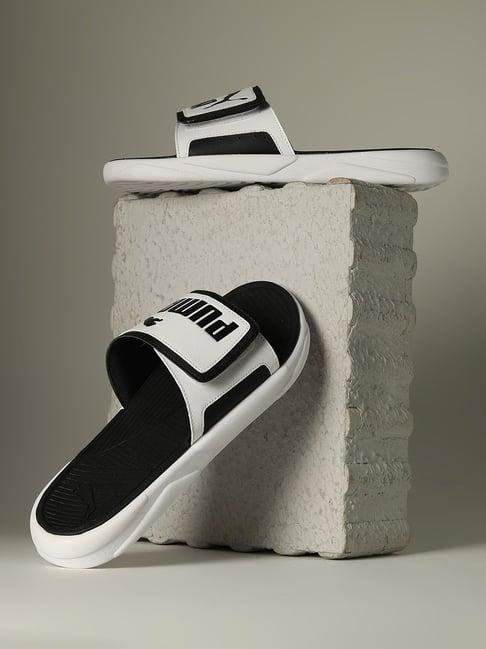 puma men's royalcat white slides