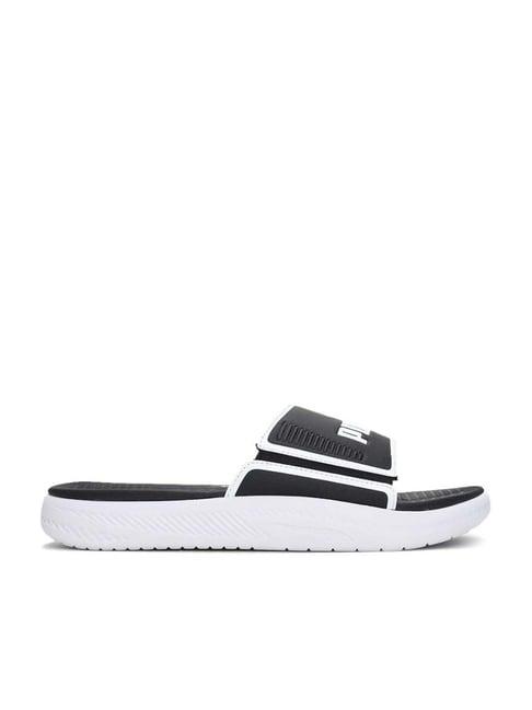 puma men's softride s black slides