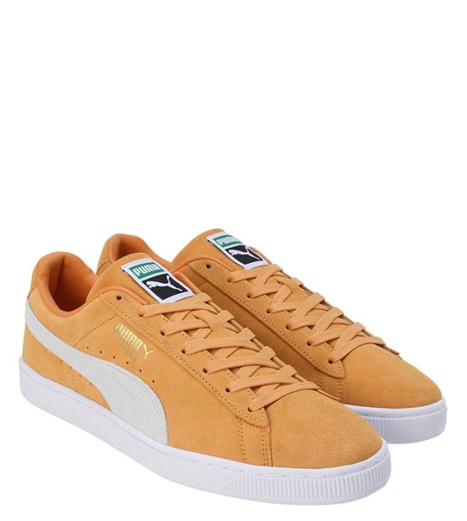 puma men's suede classic xxi orange sneakers