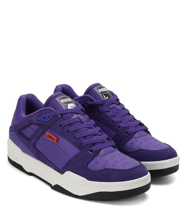 puma men's x the smurfs slipstream purple sneakers