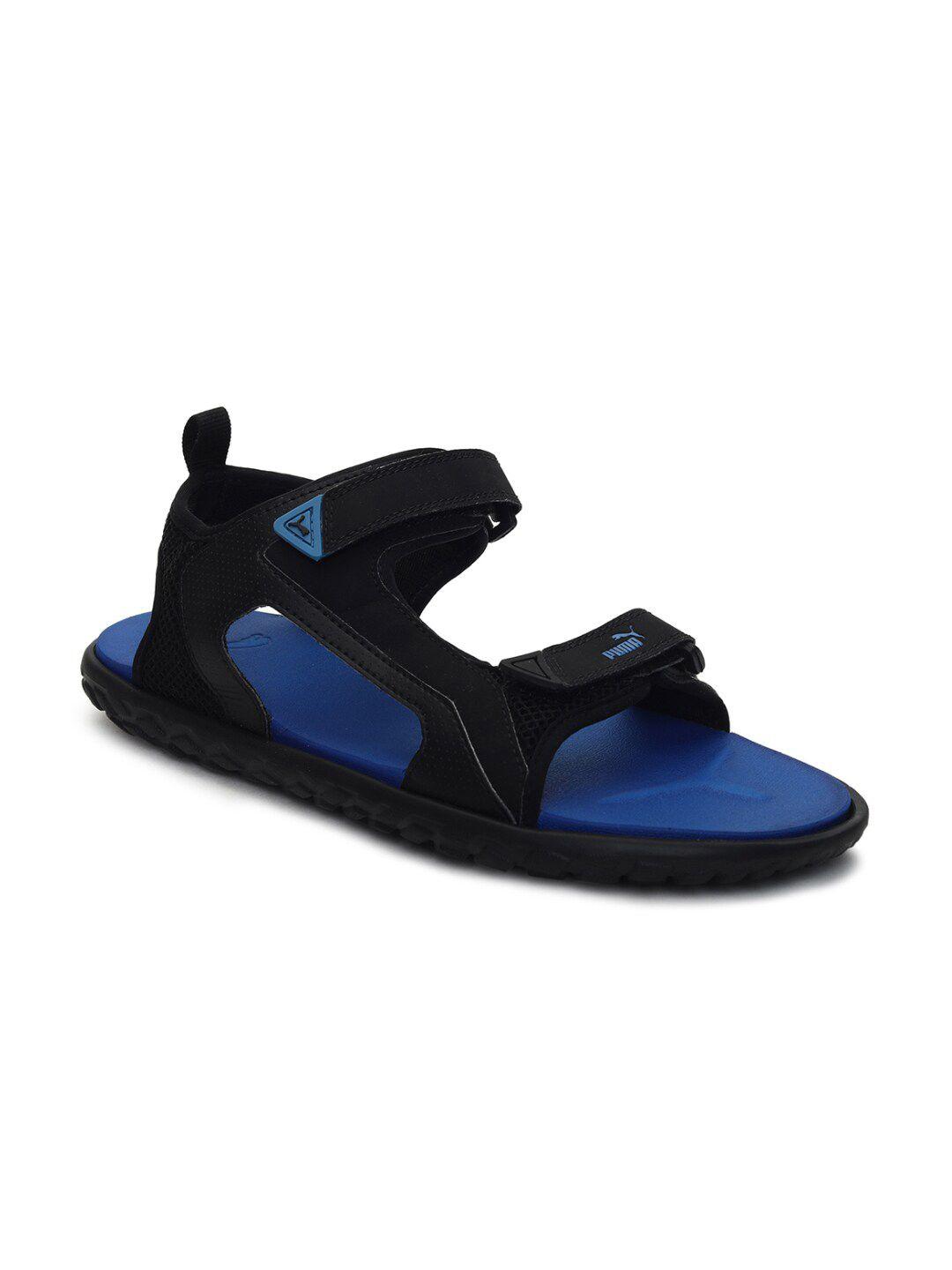 puma men black & blue comfort sandals