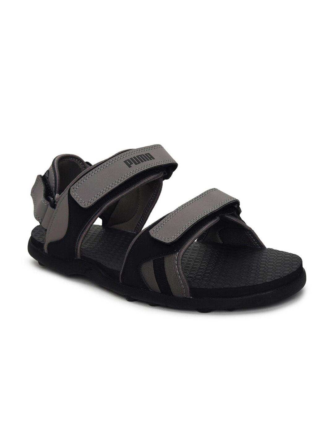 puma men black & grey comfort sandals