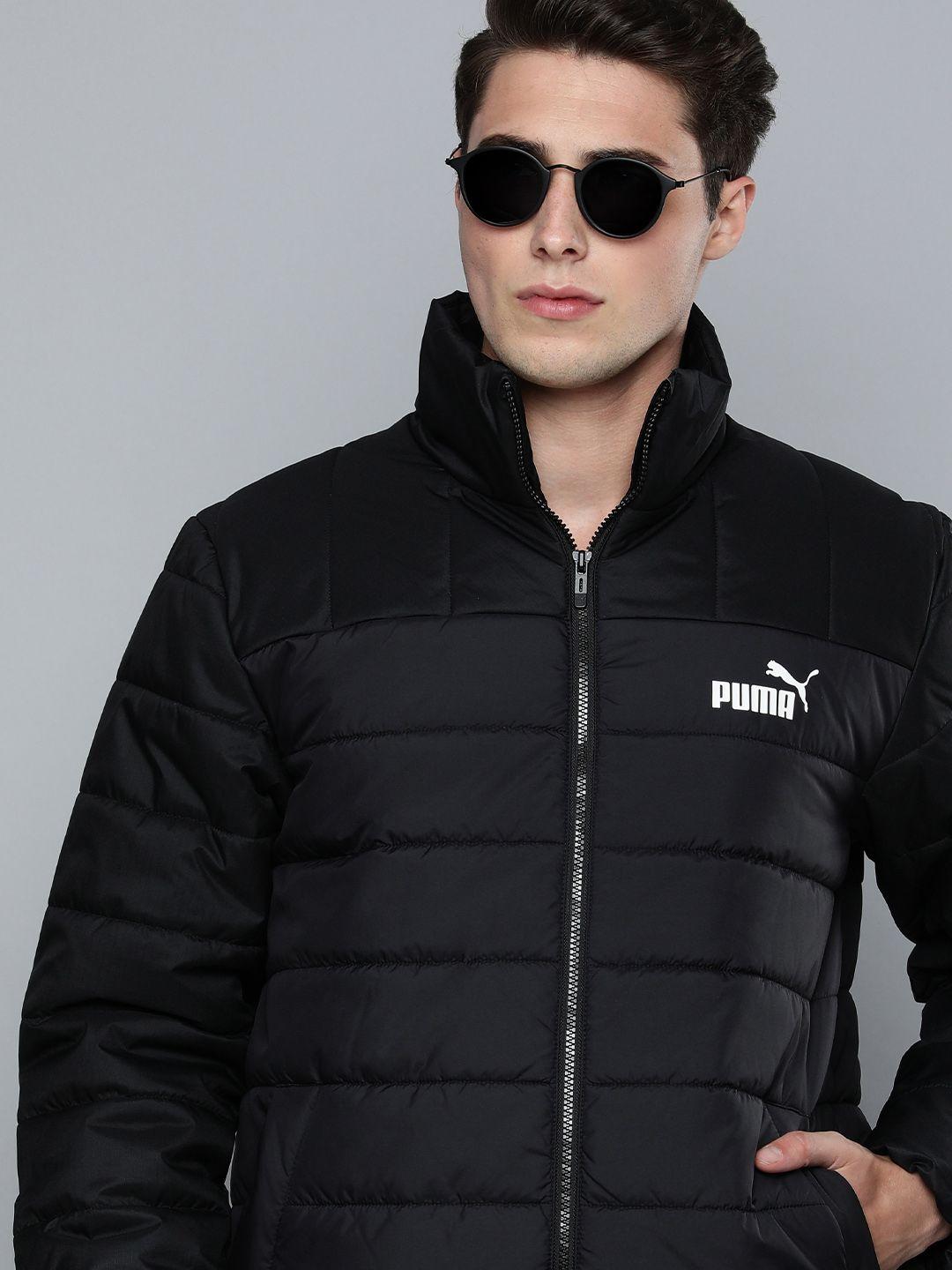 puma men black essential+ padded jacket