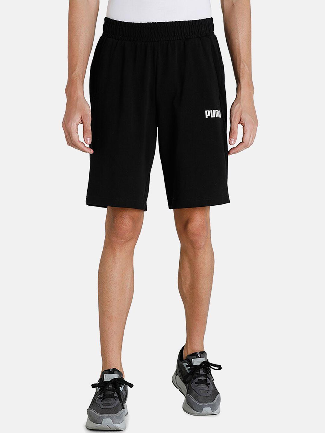 puma men black essential knitted 10" shorts