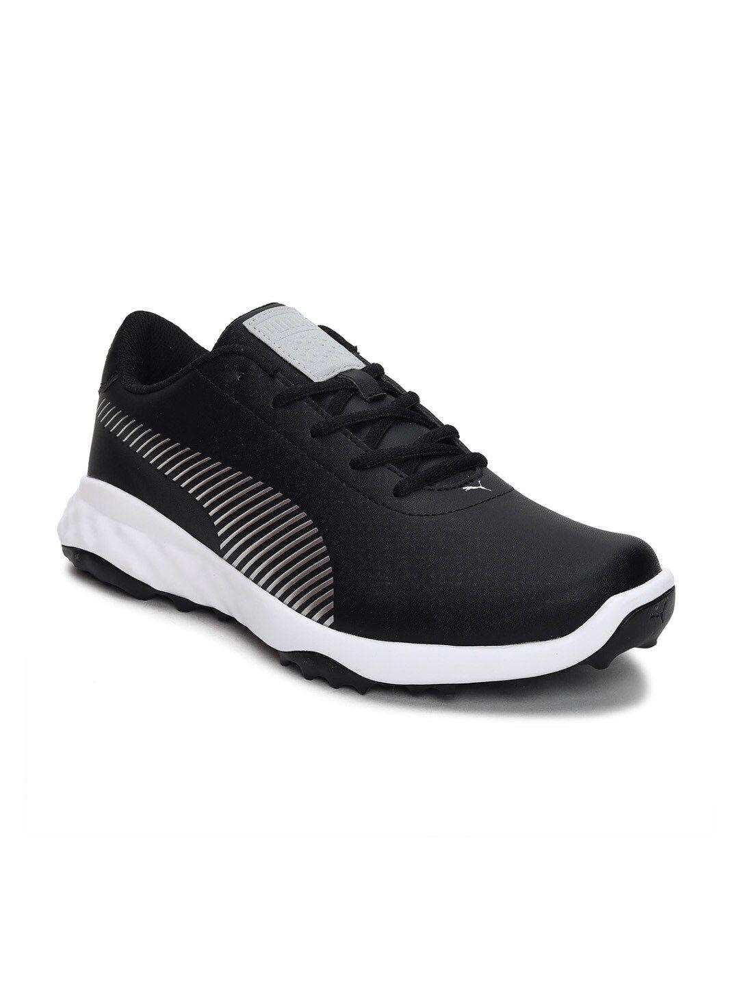 puma men black grip fusion pro golf shoes