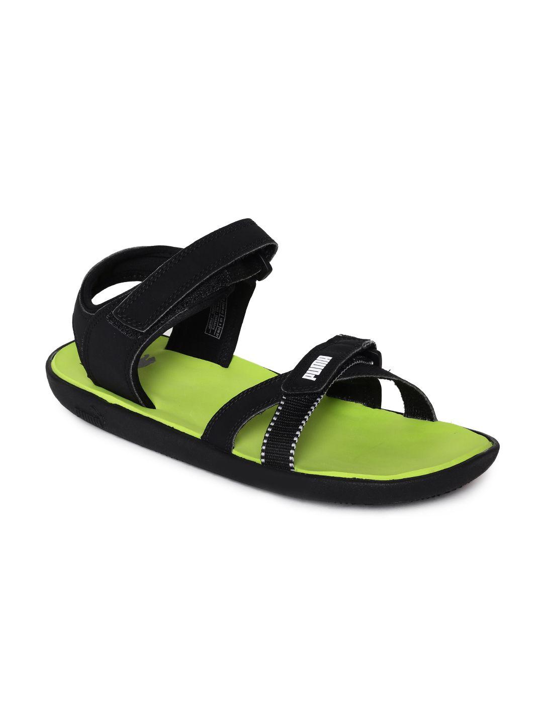 puma men black pebble sports sandals