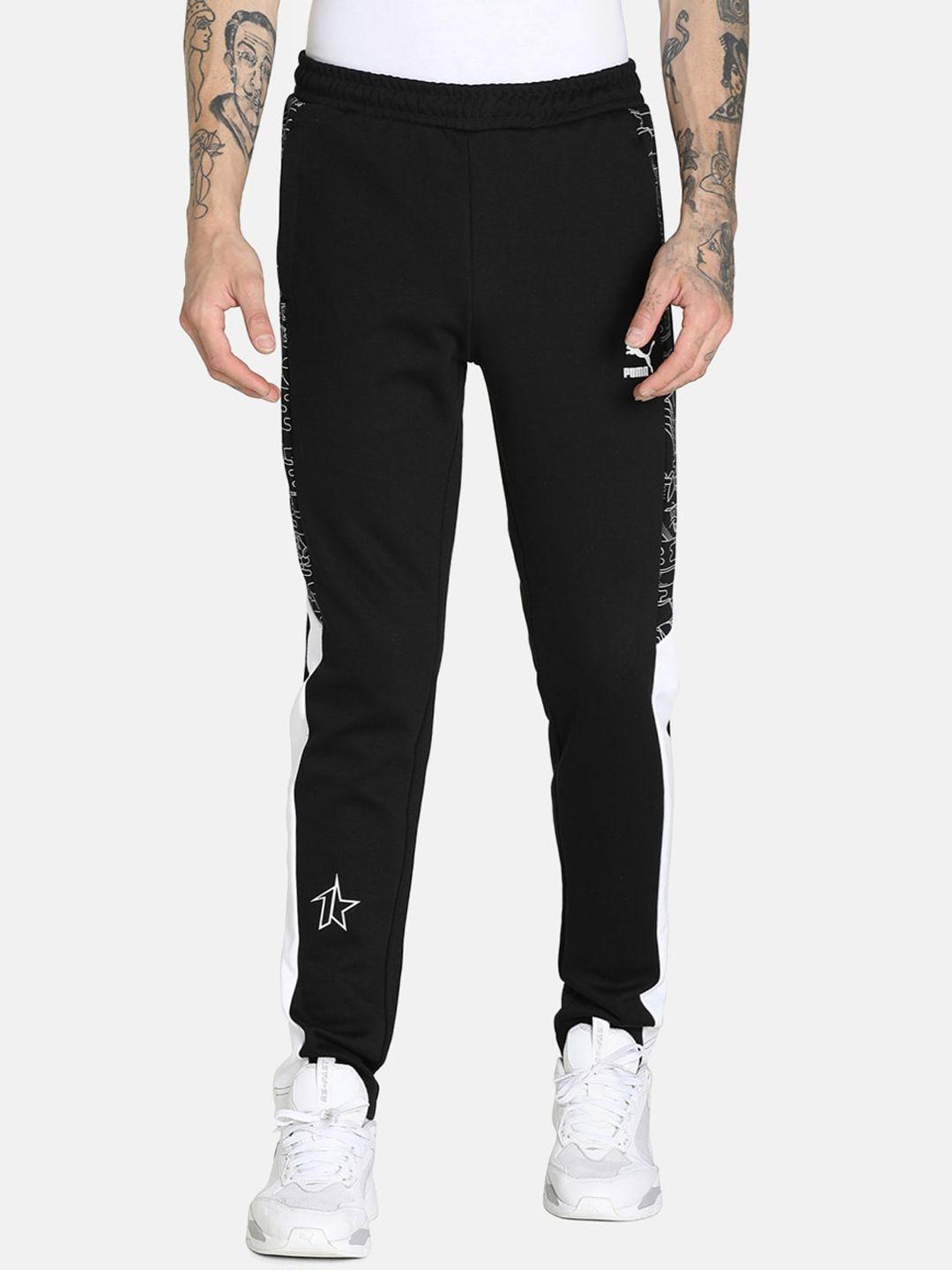 puma men black printed puma x 1der kl rahul cotton track pants