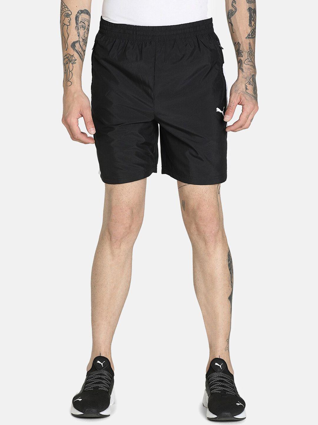 puma men black slim fit sports shorts