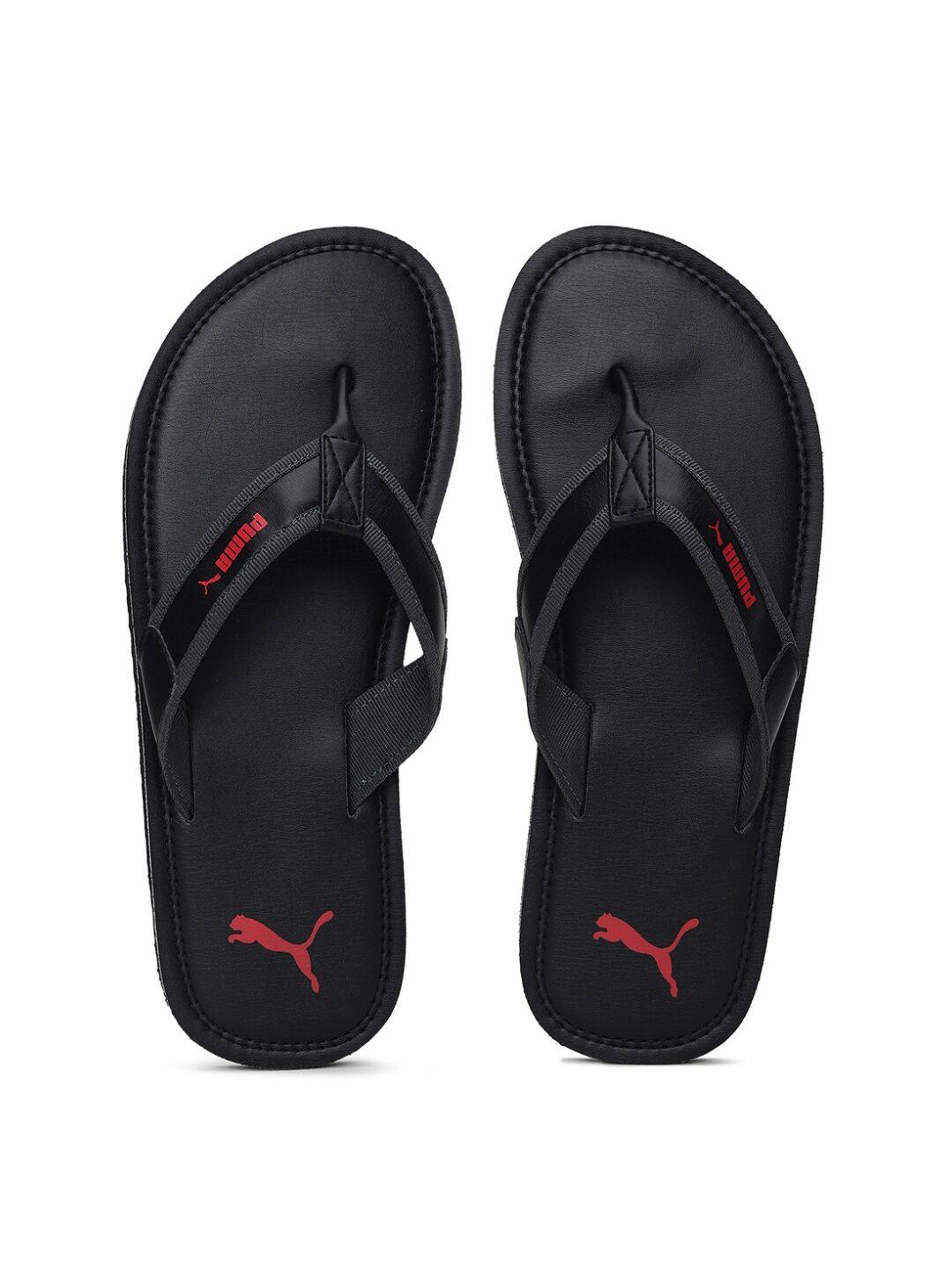 puma men black thong flip-flops