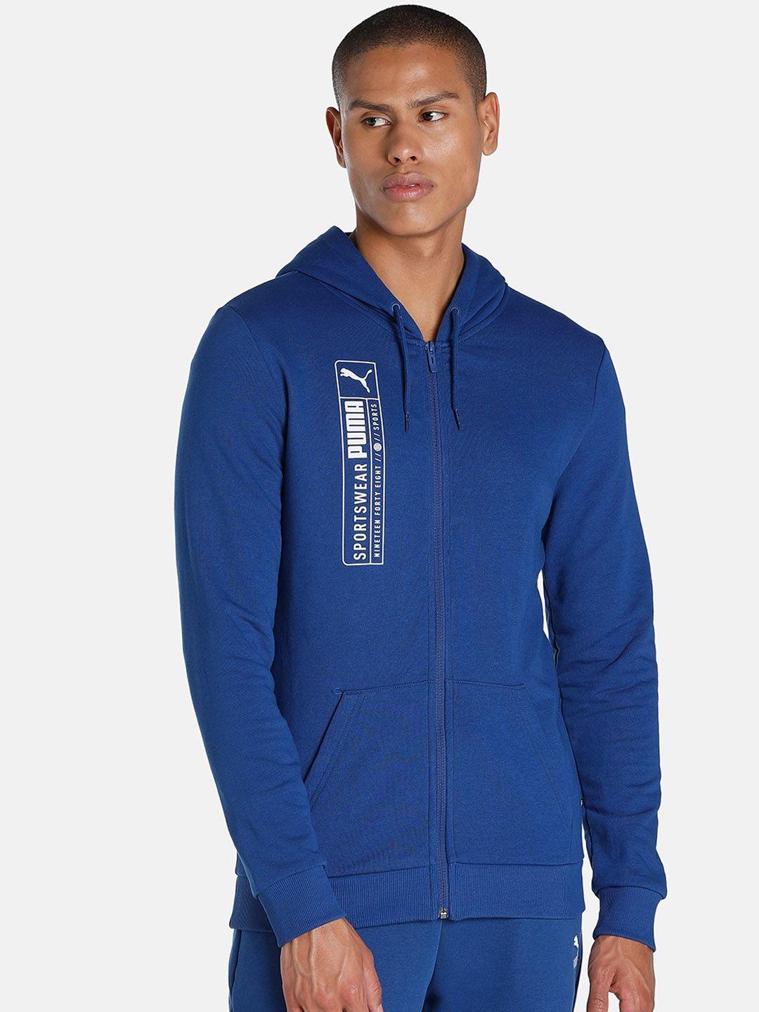 puma men blue futuristic logo jacket