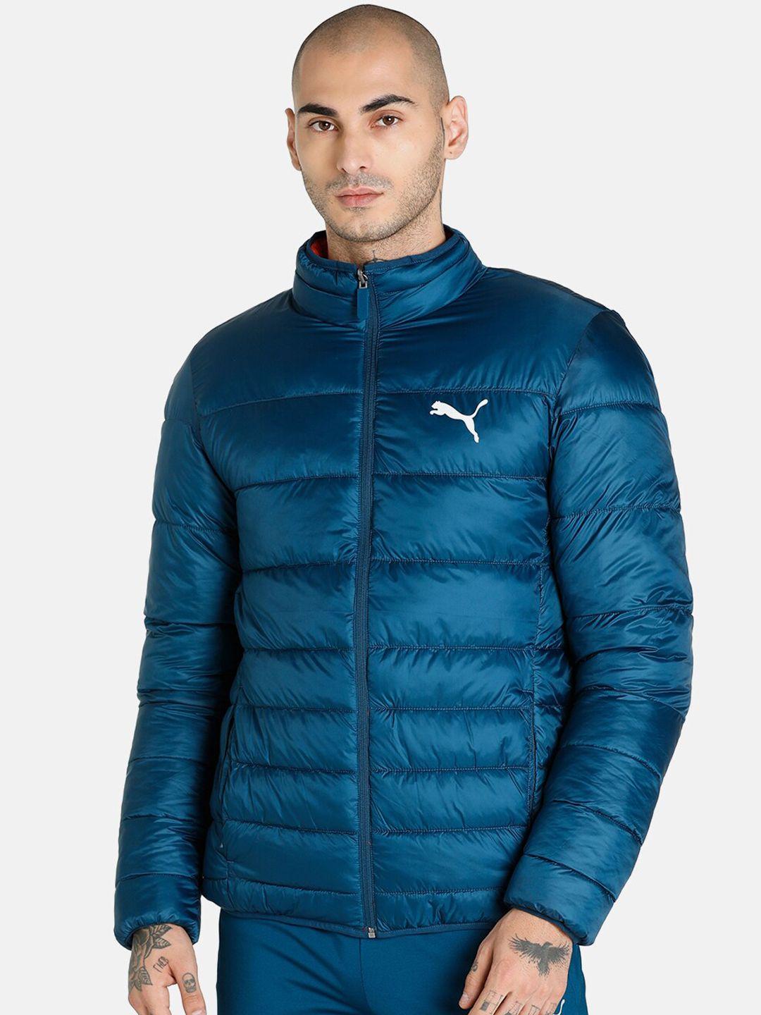puma men blue solid vk reversible padded jacket