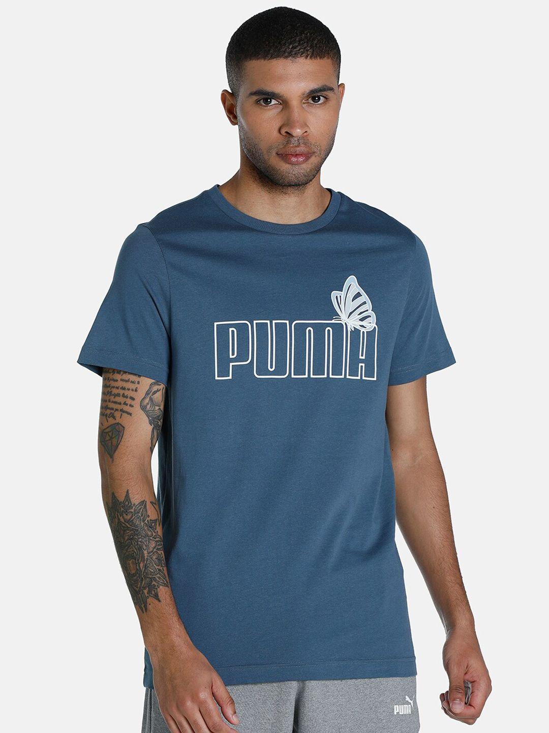 puma men blue x 1der kl rahul logo cotton t-shirt