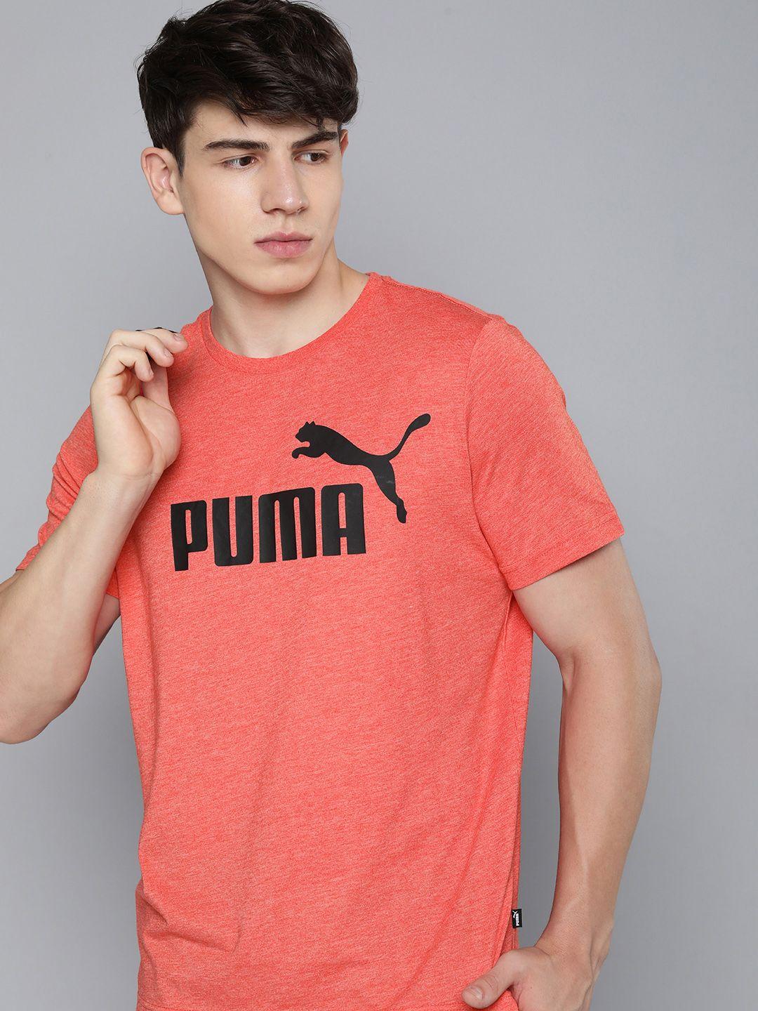 puma men brand logo printed round neck sports t-shirt