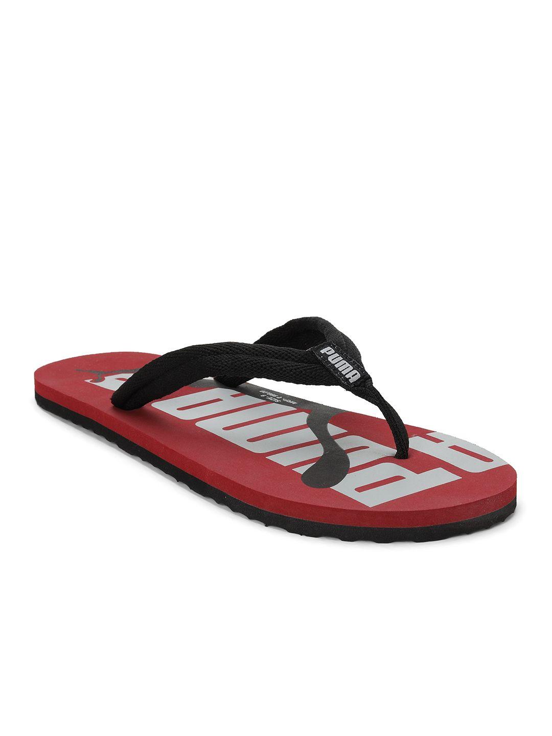 puma men cloud brand logo-printed flip flops