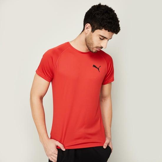 puma men colorblocked back regular fit crew neck t-shirt