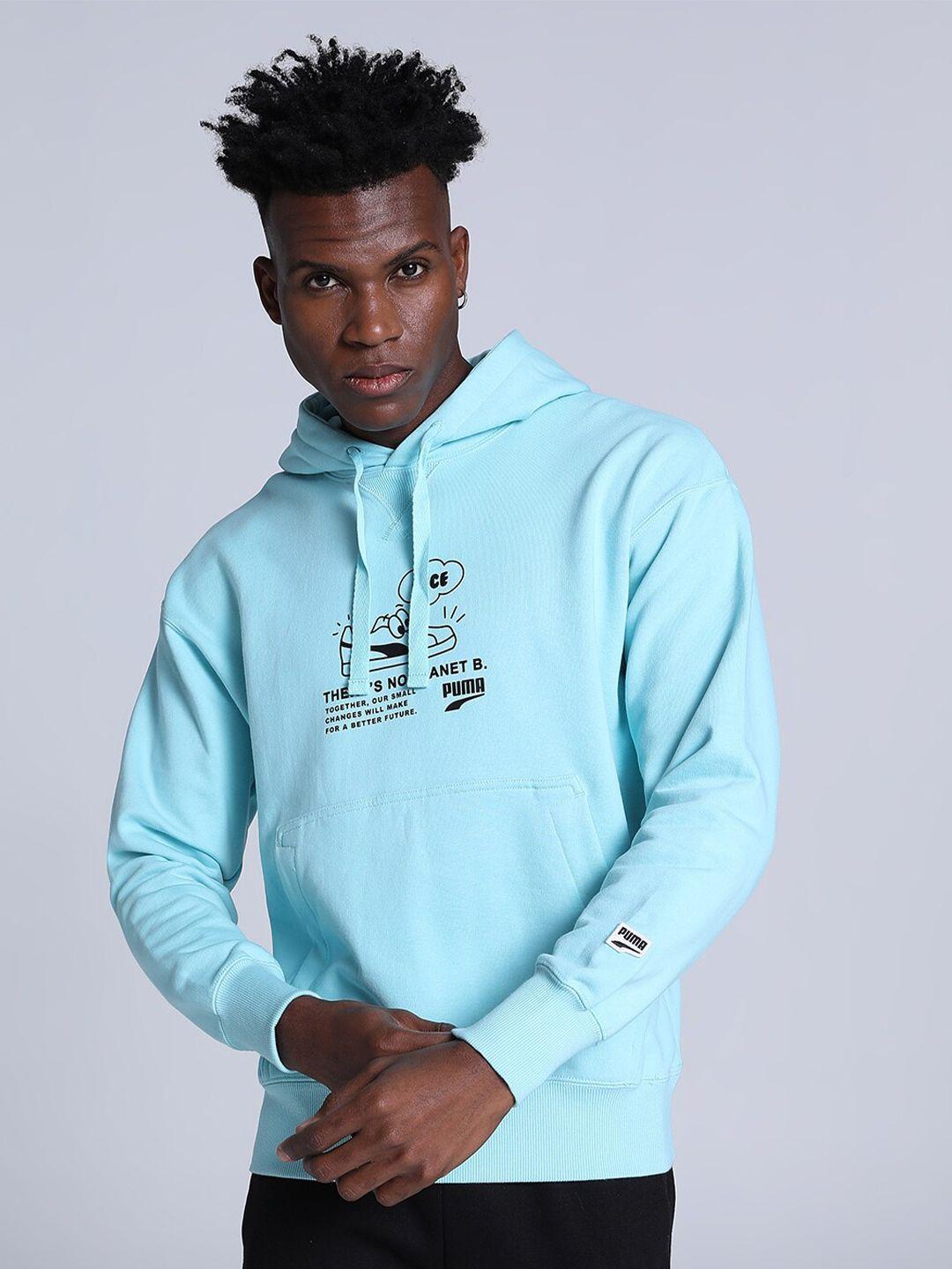 puma men downtown graphic printed cotton hoodie