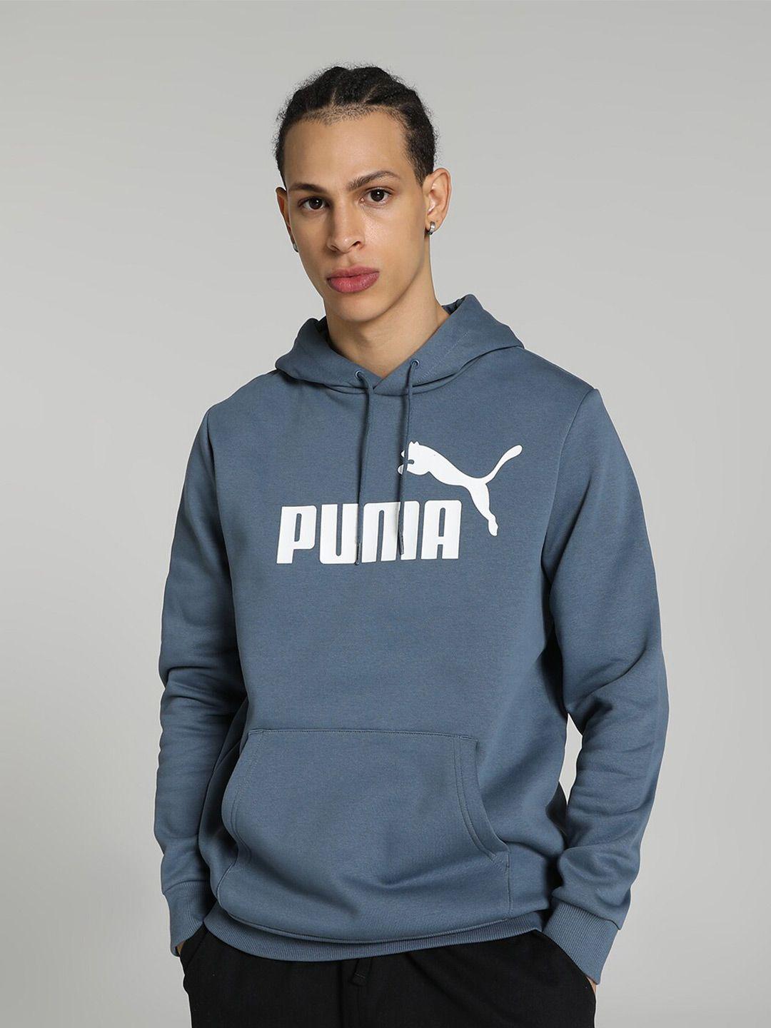 puma men ess big logo cotton hooded sweatshirt