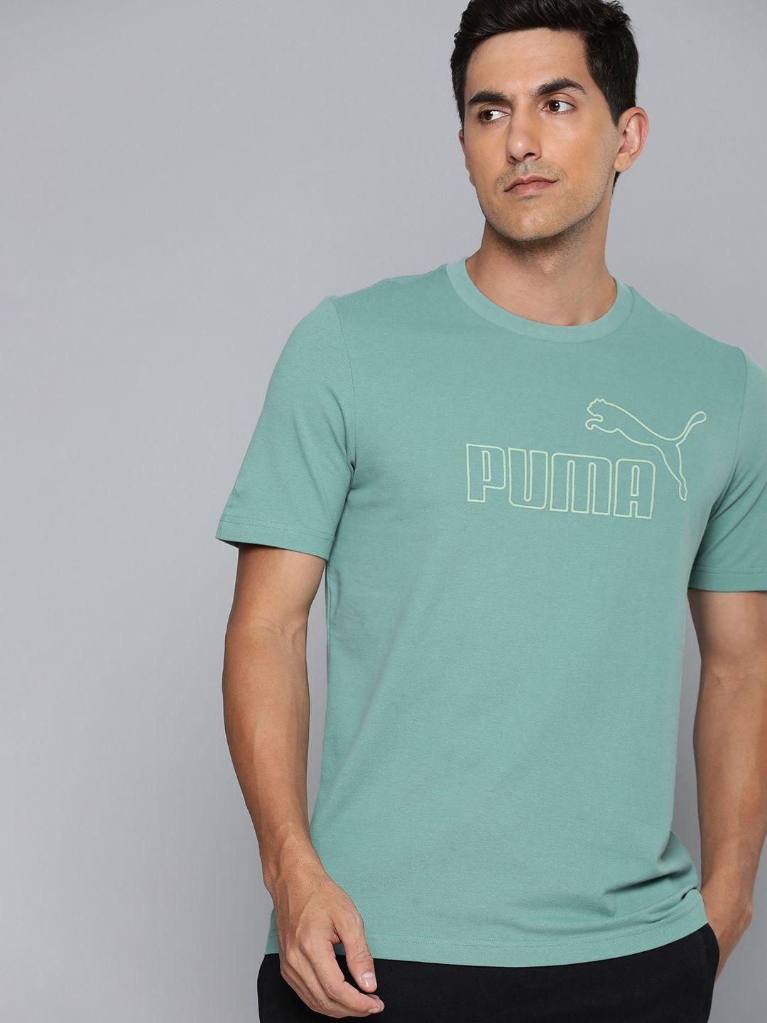 puma men essential elevated brand logo embroidered t-shirt