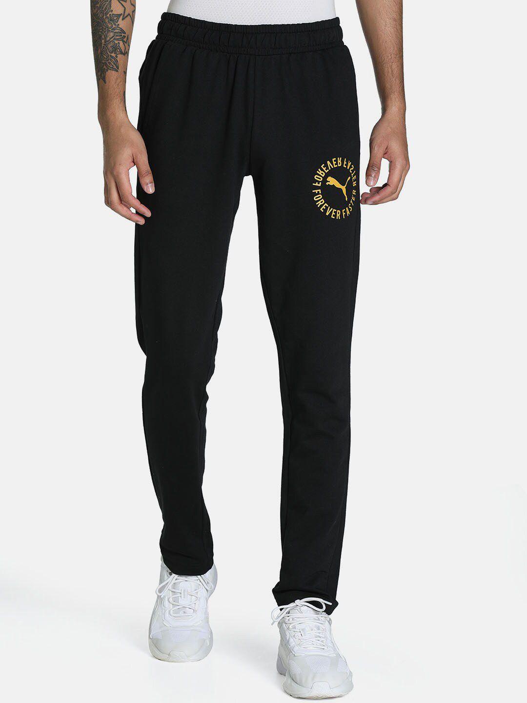 puma men graphic slim fit cotton track pants