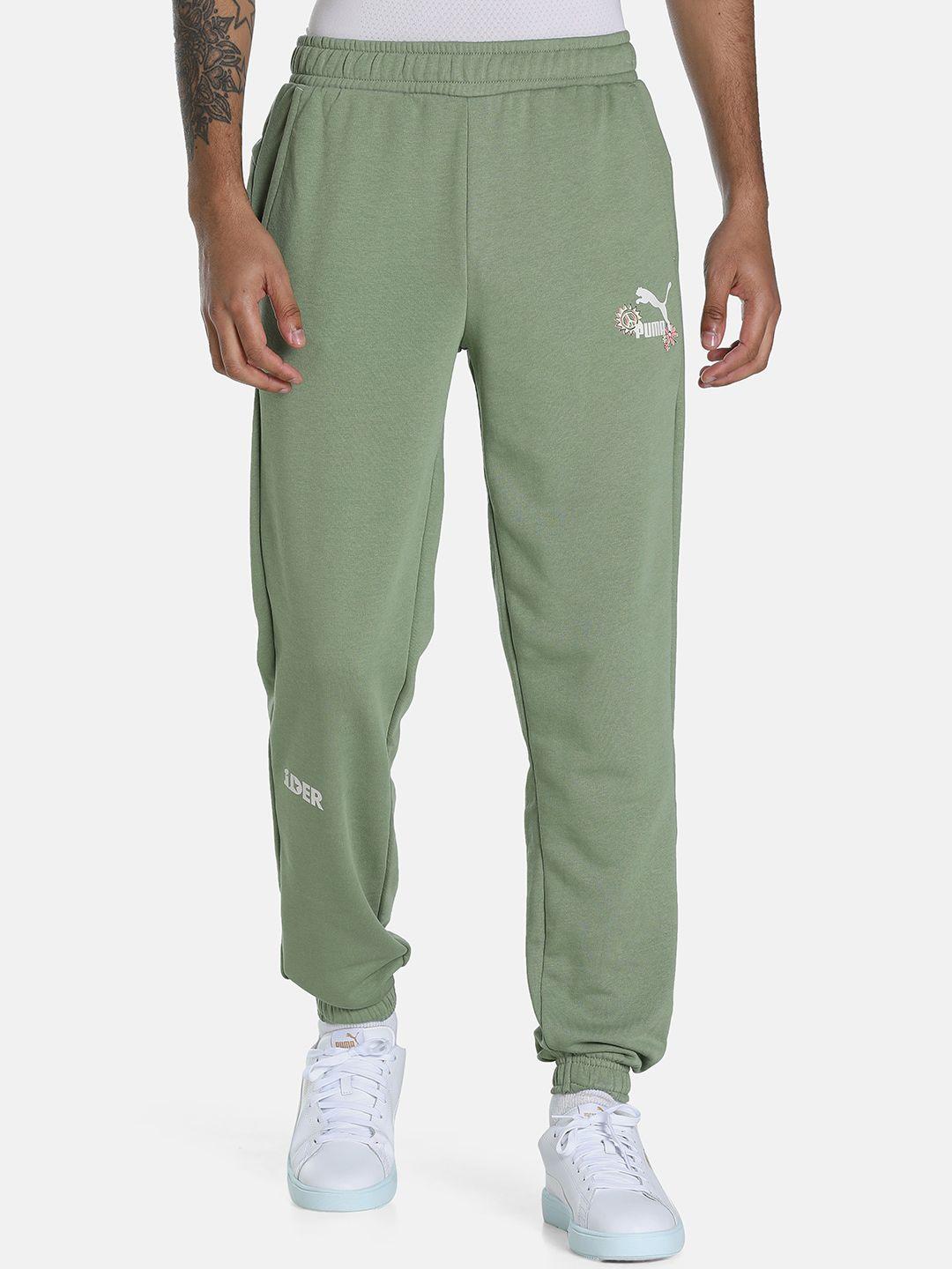 puma men green puma x 1der kl rahul feel good cotton regular fit joggers