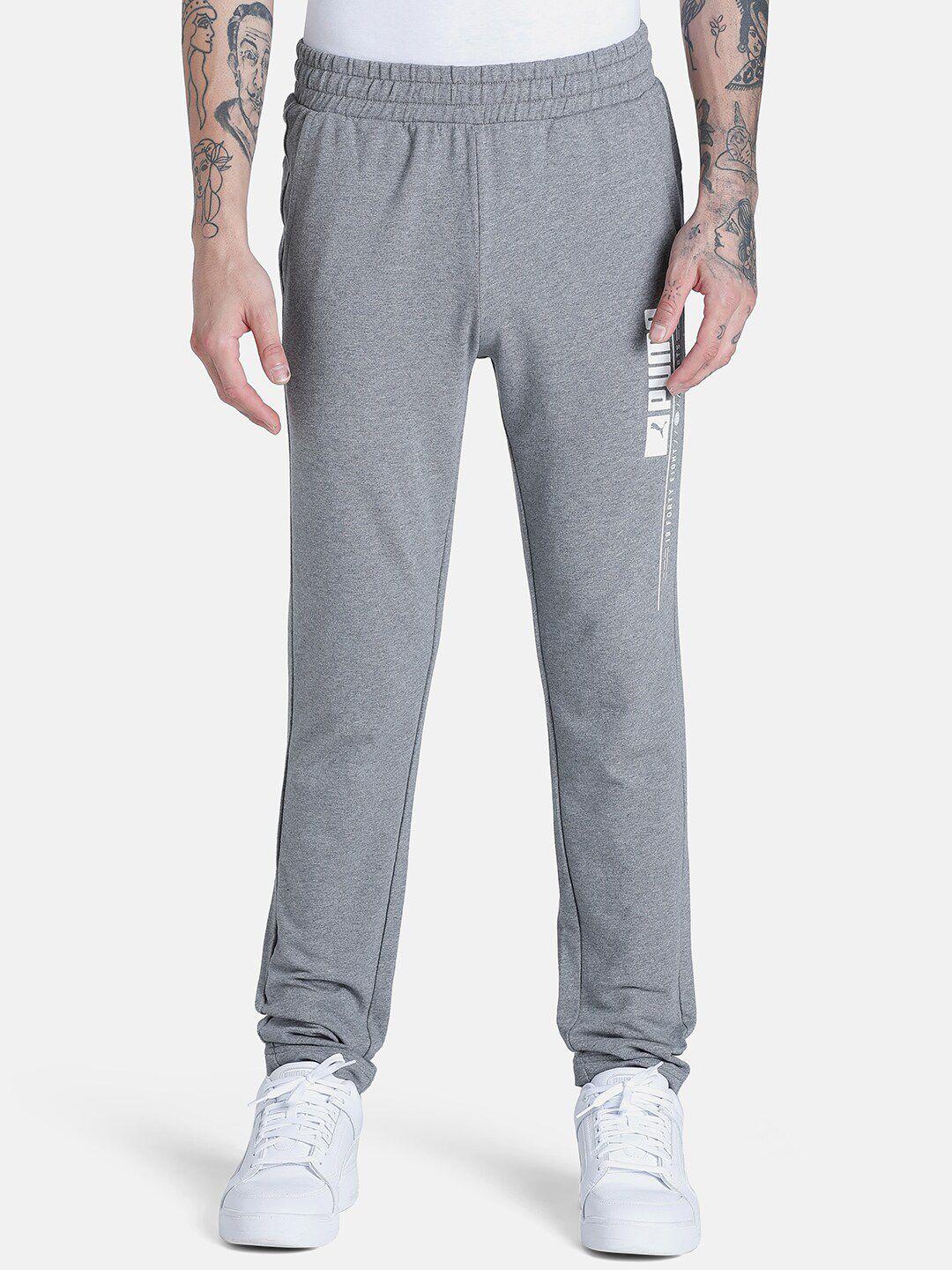 puma men grey futuristic logo track pants